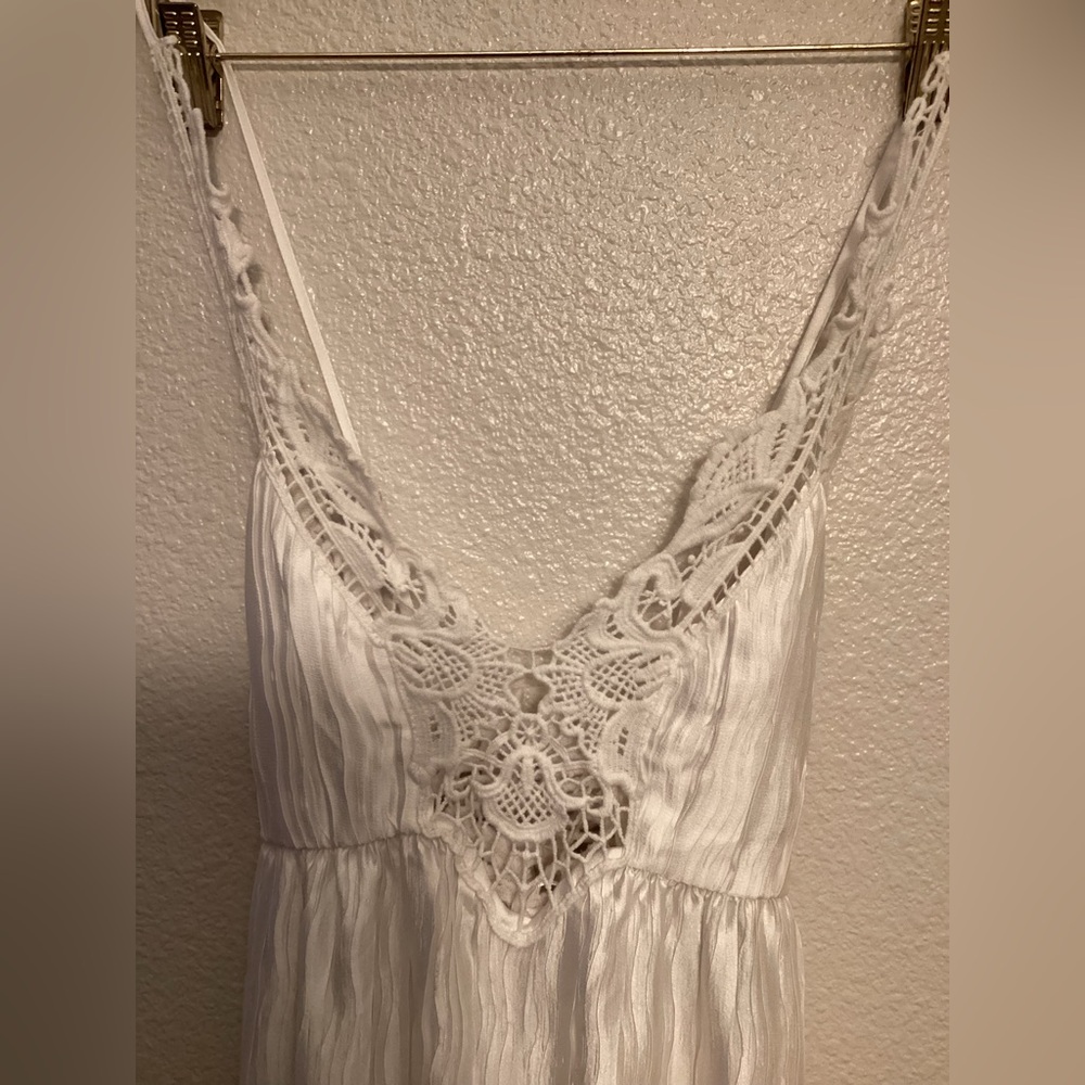Lulus White Plisse Maxi Dress - Size Small - Picture 6 of 11